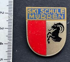 Skischule Mürren / Emaille Abzeichen Vintage