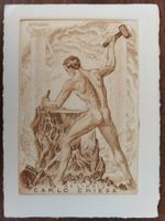 Exlibris Karl Blossfeld - Original Radierung Männlicher Akt