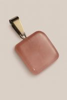 Pendentif en quartz rose et acier inox.