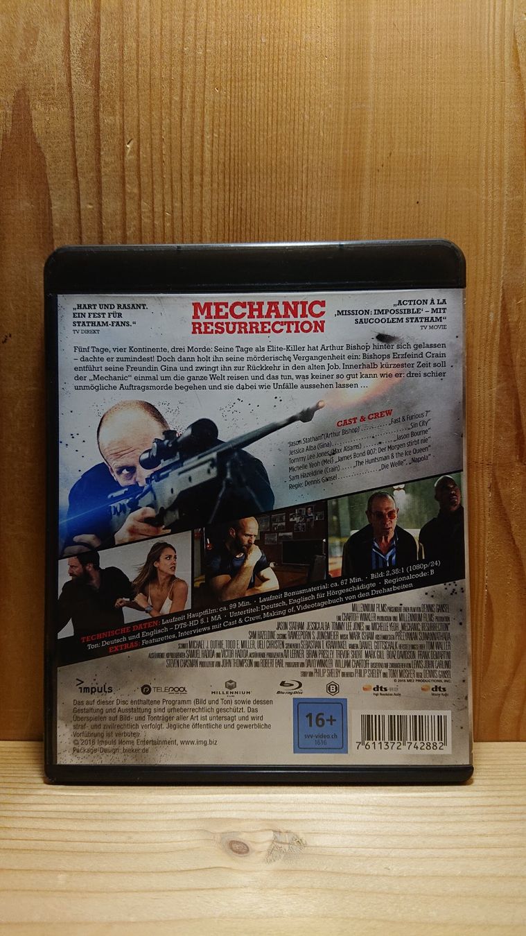Alle DVDs: MECHANIC RESURRECTION Blu-Ray mit Jason Statham – Gebraucht aus Wilderswil von Exebub 1
