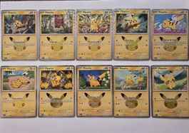 10x Pikachu 30th Celebration EN – Pokémon Karten🇬🇧