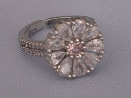 Vintage Silberring mit.Rosa Stein