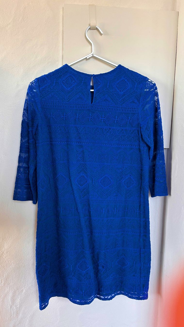 Mango Vestiti: MANGO elegantes blaues Spitzenkleid in Gr. S – Usato da Niederrohrdorf venduto da gigerch 5