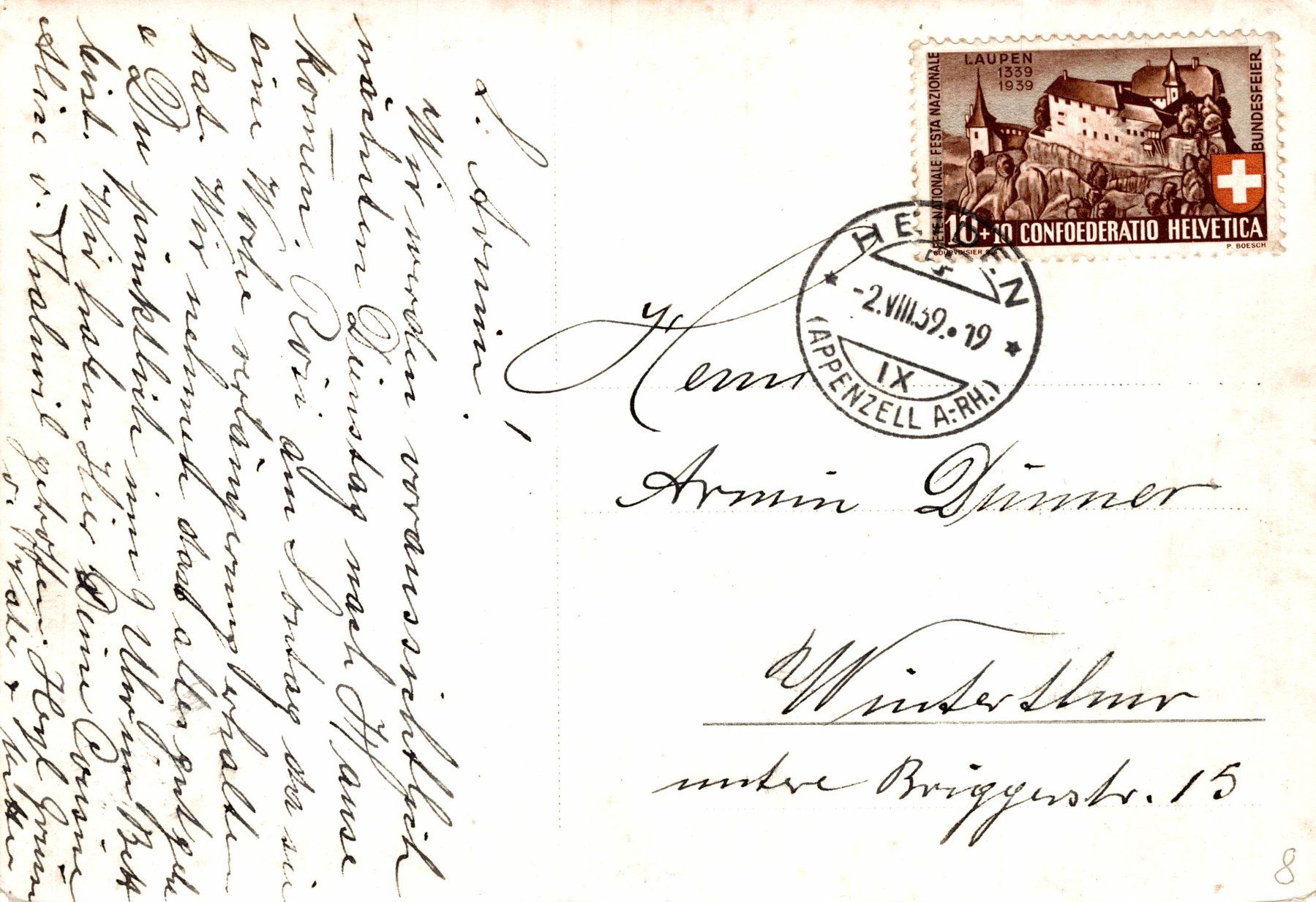 Ansichtskarten: Heiden mit Blick zum Bodensee – Gebraucht aus Bronschhofen von Astore 1