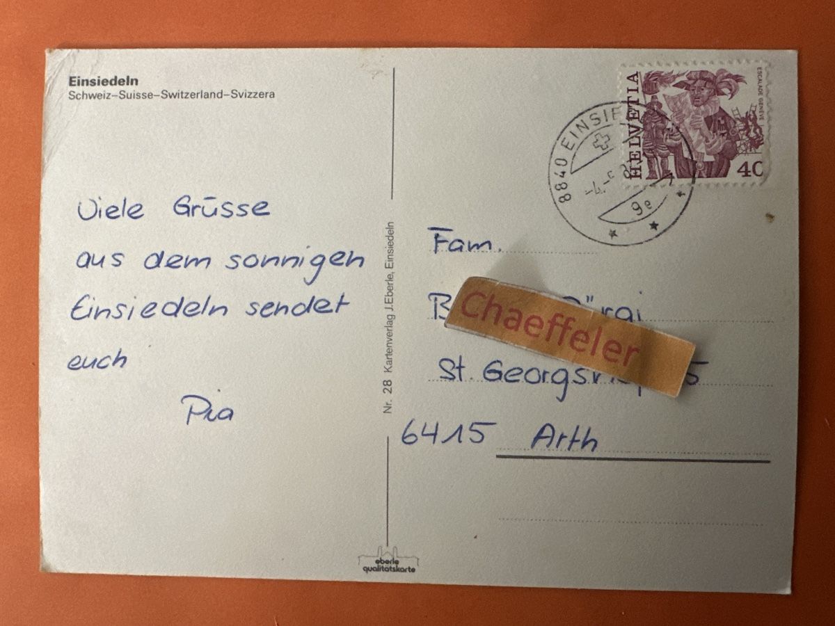 Cartoline postali: 1987 Einsiedeln  – Usato da Zürich venduto da Chaeffeler 1