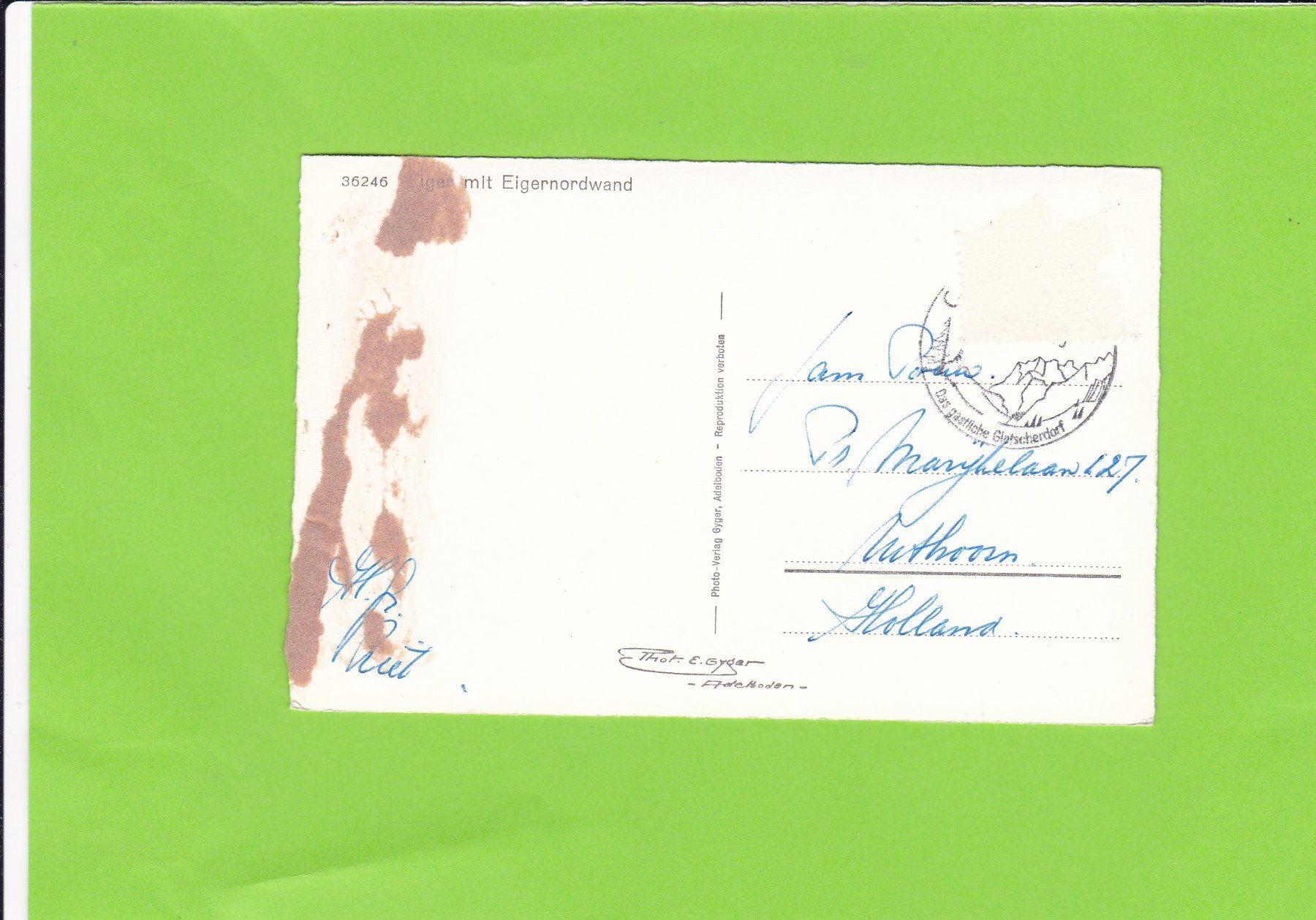 Cartoline postali: 36246 Eiger – Usato da St. Peterzell venduto da neckertal 1