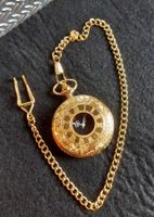 Umhängeuhr Taschenuhr mit Deckel goldig inkl. Kette