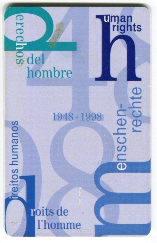 Cartes de téléphone: Telefonkarte "Menschenrechte". – D'occasion à Basel par Butsch5