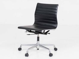 Vitra EA 117 Bürostuhl von Eames in schwarzem Leder