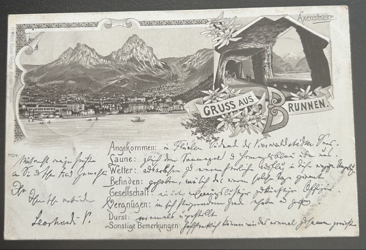 Cartoline postali: Gruss aus Brunnen Litho  – Usato da Horw venduto da Tellbub