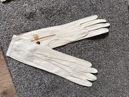 Handschuhe antik  creme  Finger Handschuh sind ungetragen