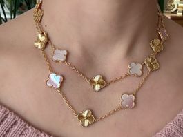 Collier Jardin de Trèfles roses
