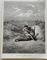 Holzstich 1866, Gustave Doré, Bibel, Simson (Samson) Löwe
