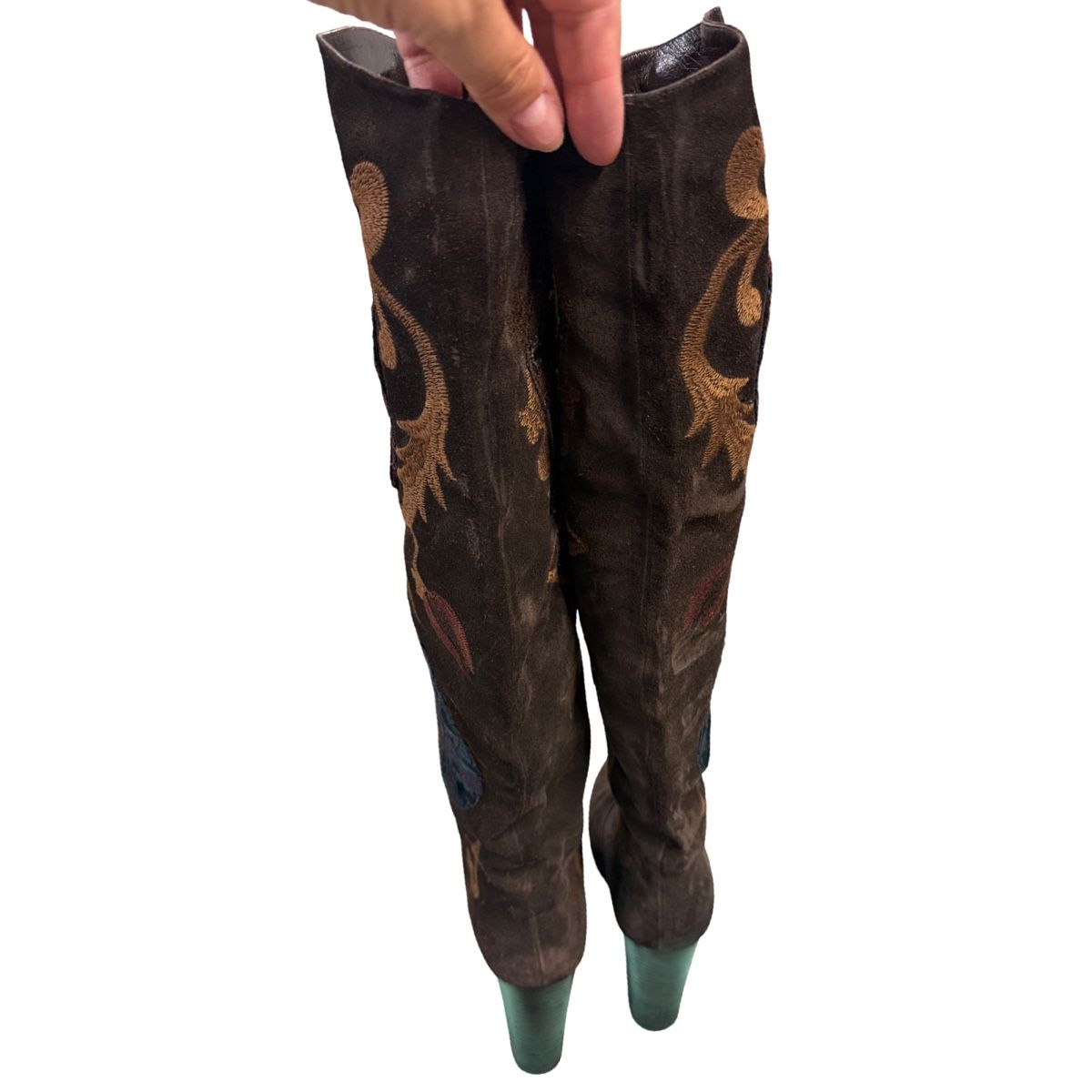 Baldinini Scarpe da donna: Brown Suede Embroidered Boots Size 38 Used – Usato da Bursinel venduto da rud_9mxh 3