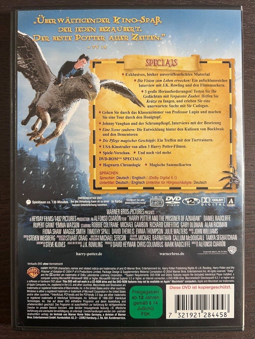 Tutti i DVDs: Harry Potter und der Gefangene von Askaban – Usato da Zürich venduto da FilmFreunde 1