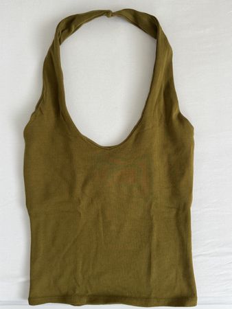 Zara Top Neckholder Olive Gr. M Sommer Must-Have!