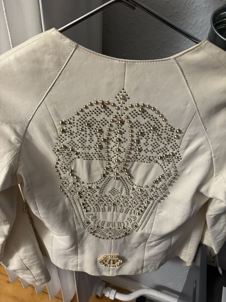Philipp Plein Giacche: Philipp Plein Lederjacke,  Grösse 36,vanille – Nuovo (secondo la descrizione) da Kaltbrunn venduto da Modern