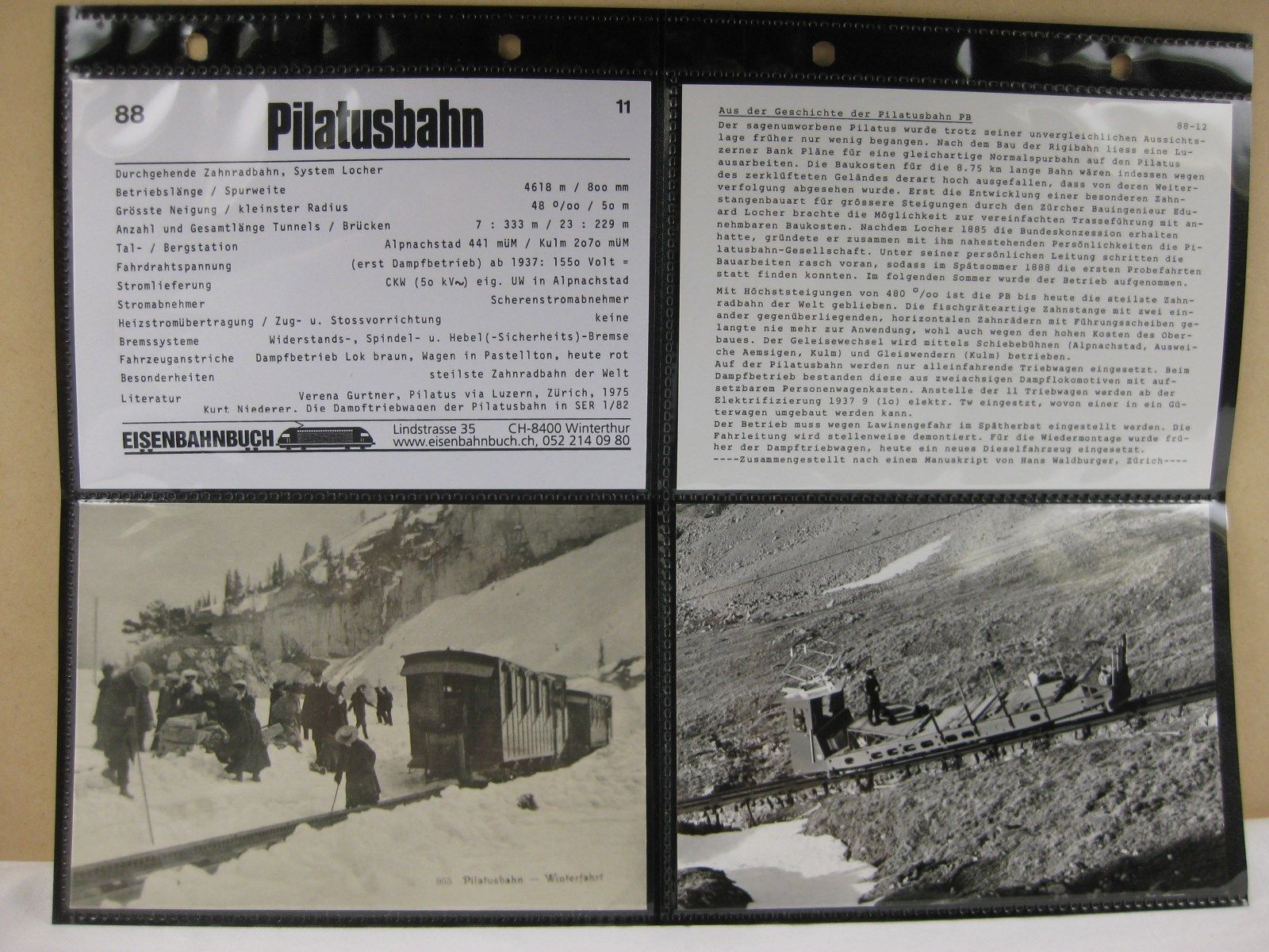 Ansichtskarten: AK Serie Pilatusbahn PB – Neu (gemäss Beschreibung) aus Malters von Marosko