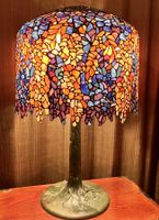Wisteria Tiffany Stil Buntglas Lampe, Einzelstück von Hand