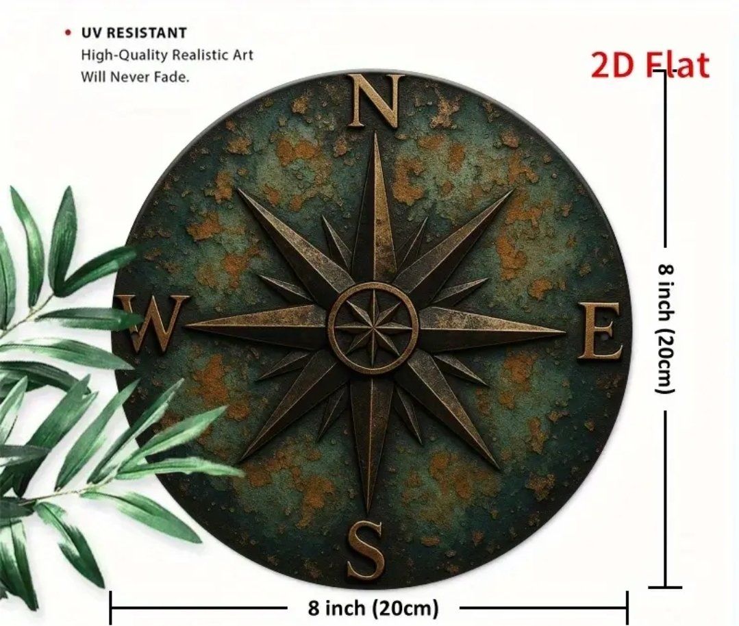 Insegne: Metallschild Kompass Rund 20cm Durchmesser – Nuovo e nell'imballaggio originale da Walenstadt venduto da emynmuil1 2