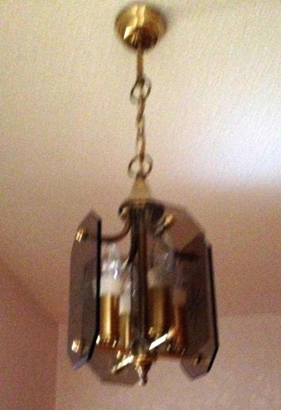 Lampade: 2 Hängelampen Messing Rauchglas – Usato da Eschenbach venduto da Alicekunst 2