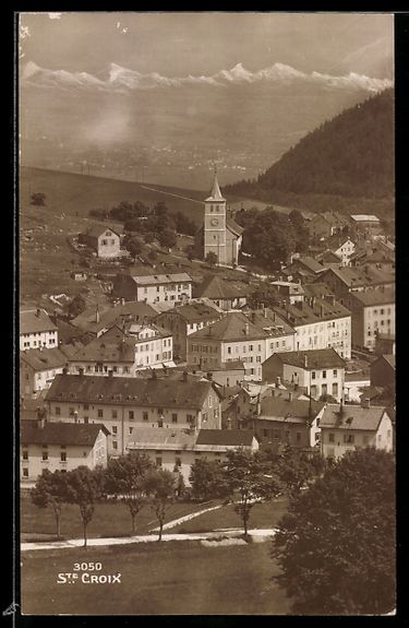 Cartoline postali: AK Ste Croix, Ortsansicht mit Kirche – Usato da Berlin venduto da bartko-reher