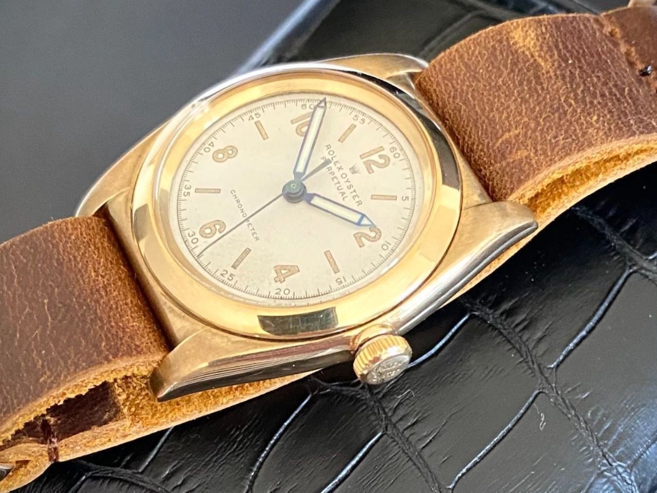 Rolex Orologi: Rolex Bubble Back Rose Gold Rare Collector' – Usato da Morges venduto da 24time 2