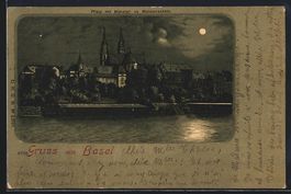 Mondschein-Lithographie Basel, Pfalz mit