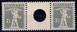 S13**, 7 1/2+7 1/2 grau, grosse Lochung, postfrisch (14175)