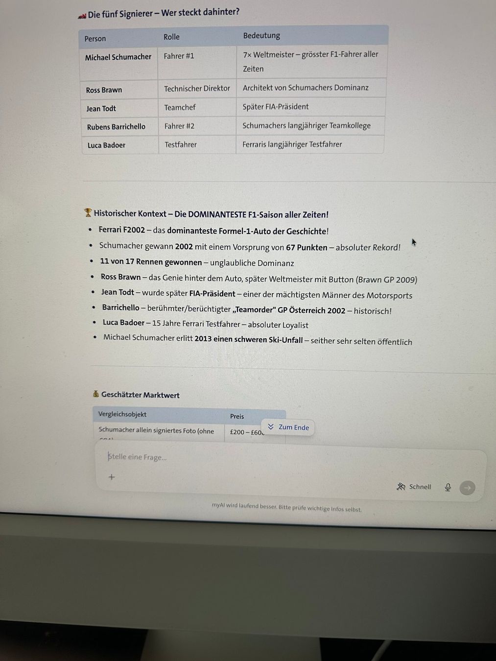 Autogramme: Originalautgramme Schumacher+Ferrari mit COA – Gebraucht aus rafz von Ttt0071 4