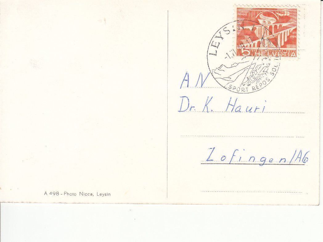 Ansichtskarten: Leysin 1960 – Gebraucht aus Bürglen TG von StampGraf 1