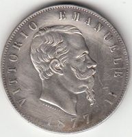 Italien -- 5 Lira 1877