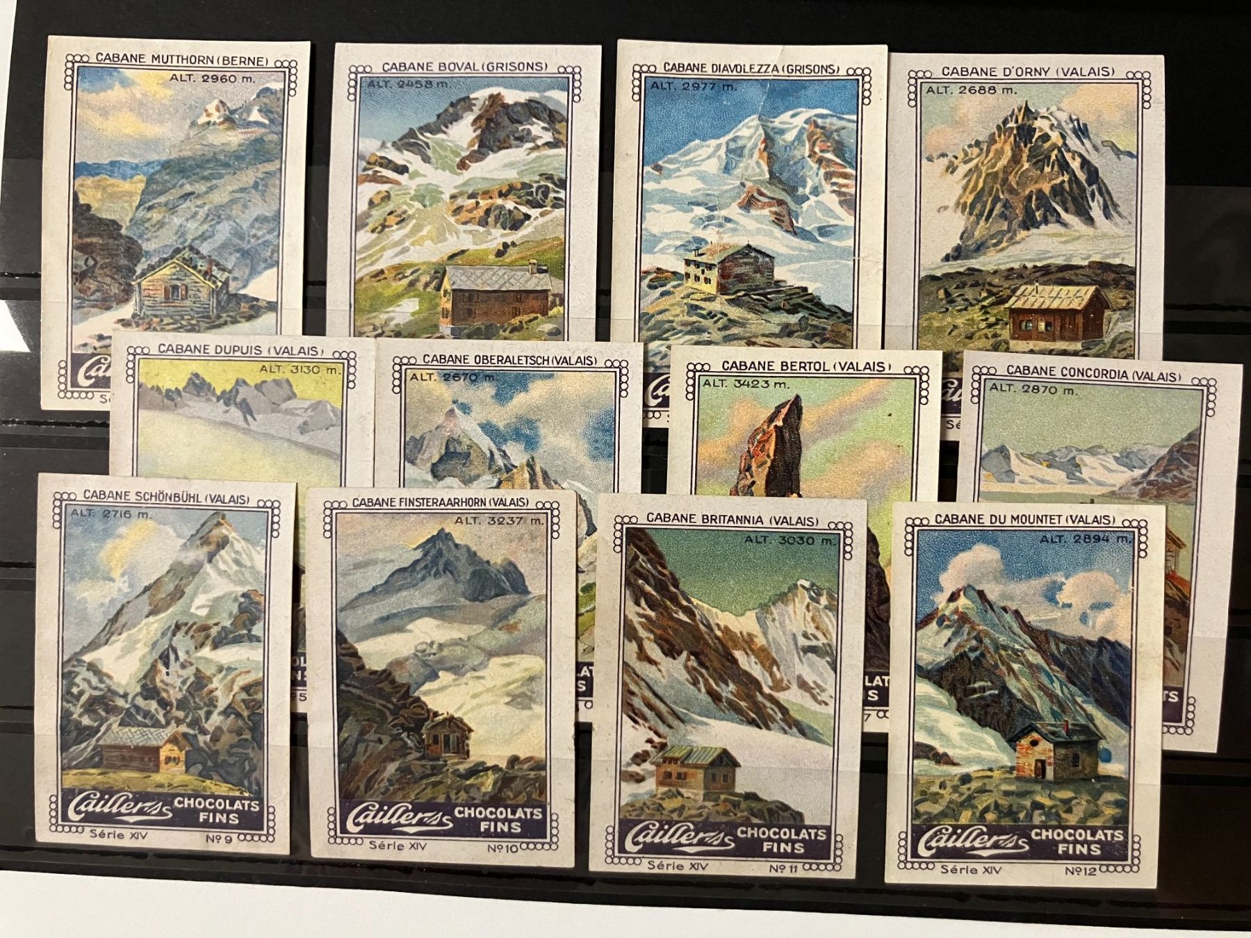 Cartoline postali: Callier Serie, Schweizer Berge 1-12 – Usato da Würenlos venduto da Eulenpostuhu
