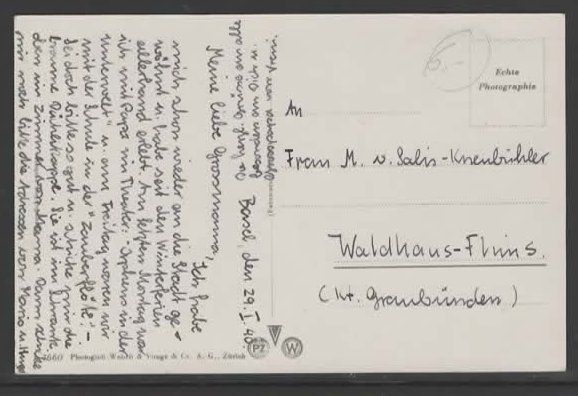 Cartoline postali: BASEL  29.I.1940  (D – Usato da Ruggell venduto da Masescha 1