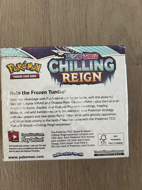 1x POKEMON SWORD & SHIELD CHILLING REIGN BOOSTER BOX ENG (Neu und ...