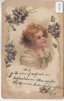 Kinderkopf - Jugendstil-Litho