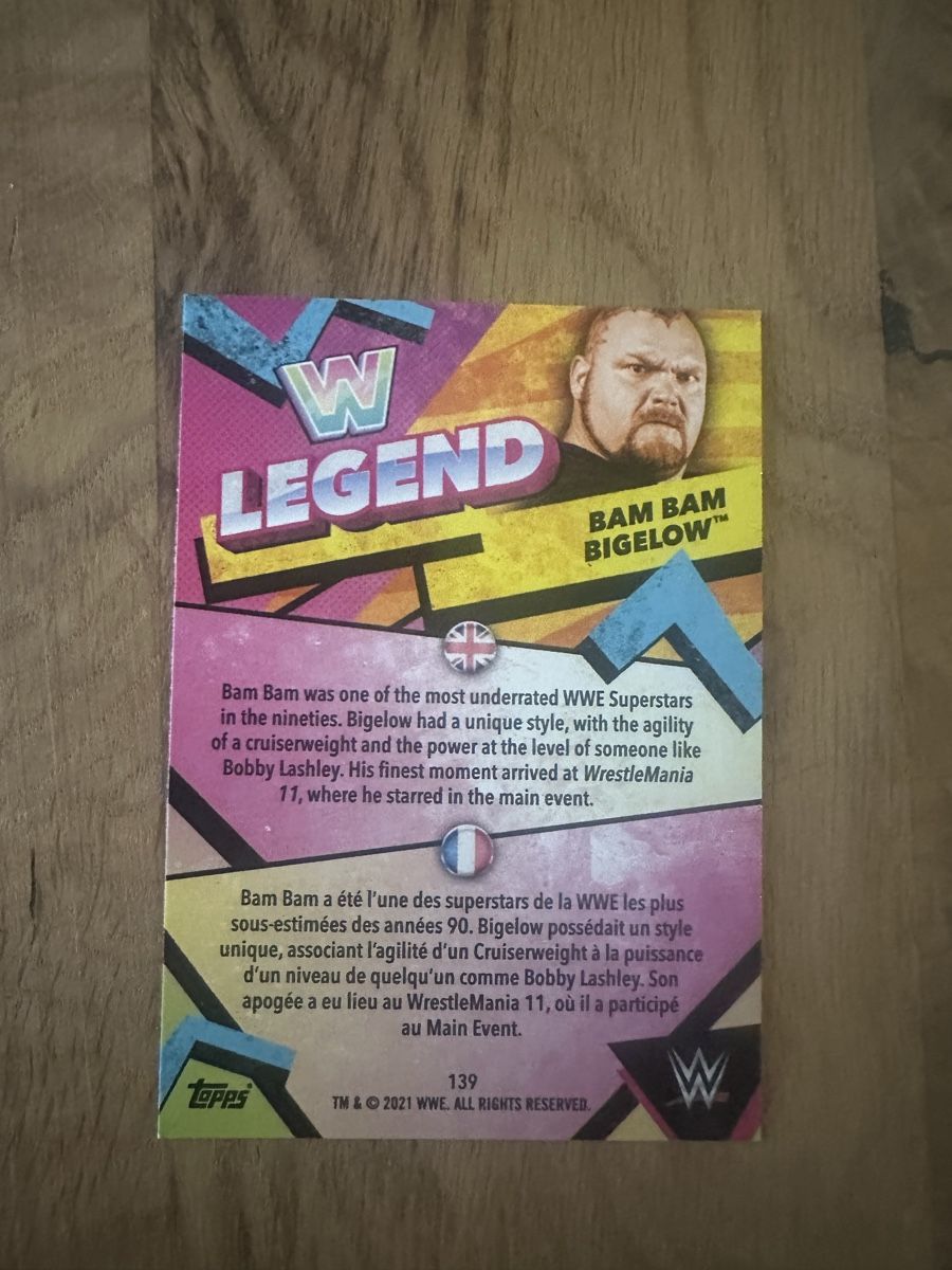 Topps Carte collezionabili: Bam Bam Bigelow - WWE Legend Topps – Nuovo (secondo la descrizione) da Luzern venduto da LuzernTCGLab 1