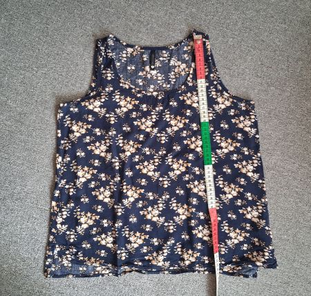 Damen Top Blumenmuster Dunkelblau, Gr. S, guter Zustand