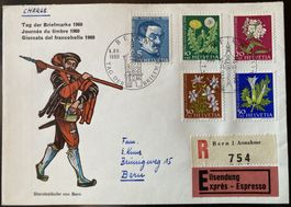 Tag der Briefmarke 1960 auf Originalcouvert mit PJ-Satz