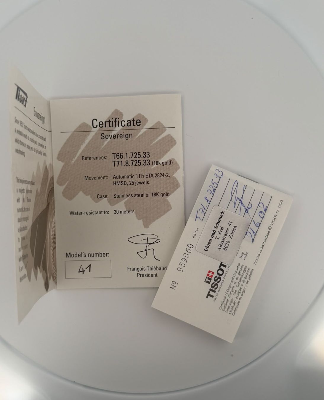 Tissot Orologi: Tissot Sovereign – Usato da Baar venduto da Haas-Zuerich 6