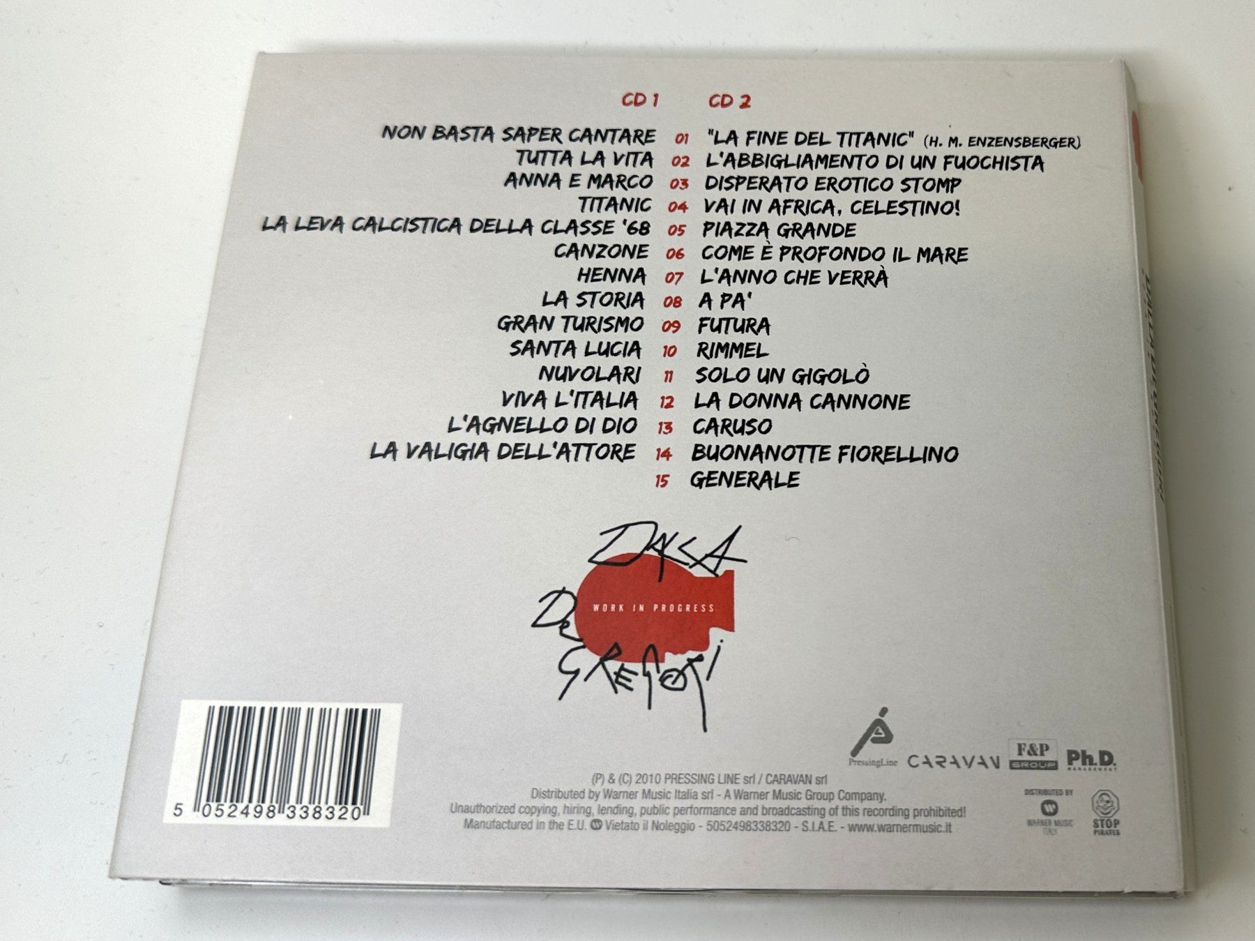 CDs: Lucio Dalla e Francesco De Gregori - Work in Progress 2CD – D'occasion à Oensingen par Mavo4711 2