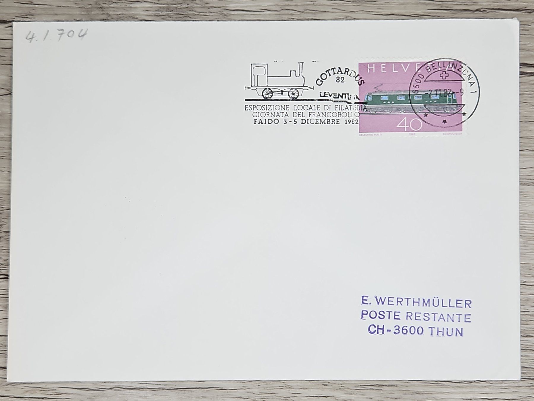 Tutti i francobolli: CL02 Enveloppe + Timbre Suisse 1982 – Usato da Cousset venduto da Patrick_Collections