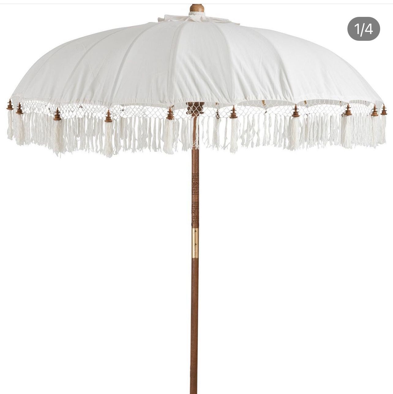 Sonnenschirme: Boho Sonnenschirm mit Fransen, weiss, Sommer – Neu (gemäss Beschreibung) aus Lachen SZ von