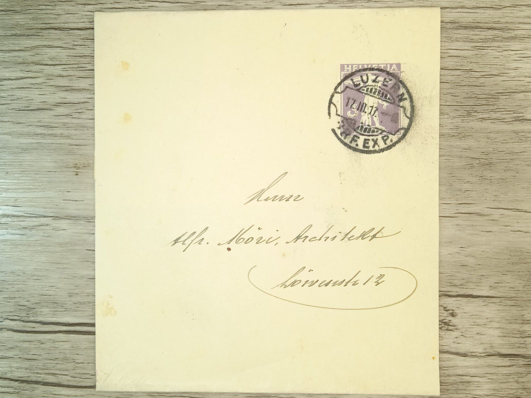 Tutti i francobolli: TR60 Document + Timbre Suisse 1917 – Usato da Cousset venduto da Patrick_Collections