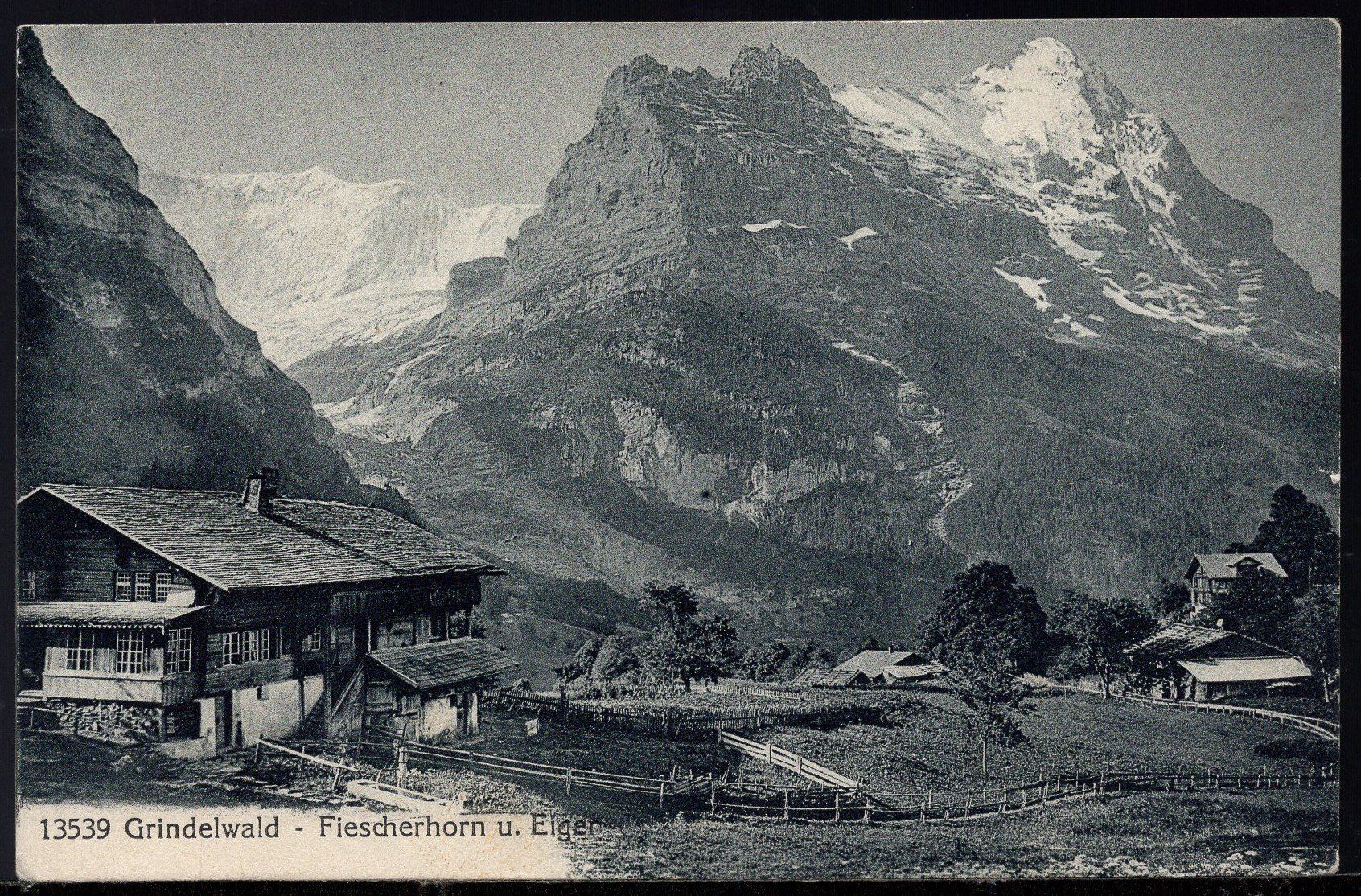 Cartes postales: Grindelwald --  Fiescherhorn  u. Eiger 1920 – D'occasion à Aarau par kufi44