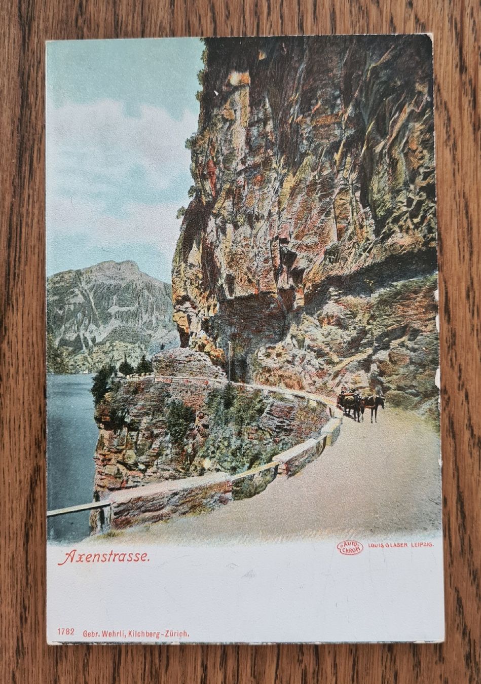 Cartoline postali: Axenstrasse mit Pferdefuhrwerk – Usato da Ebikon venduto da Donar50