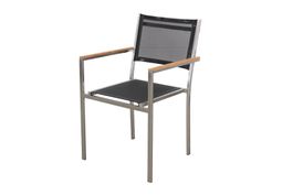 Gardeko Edelstahlstuhl schwarz Gartenstuhl Edelstahl