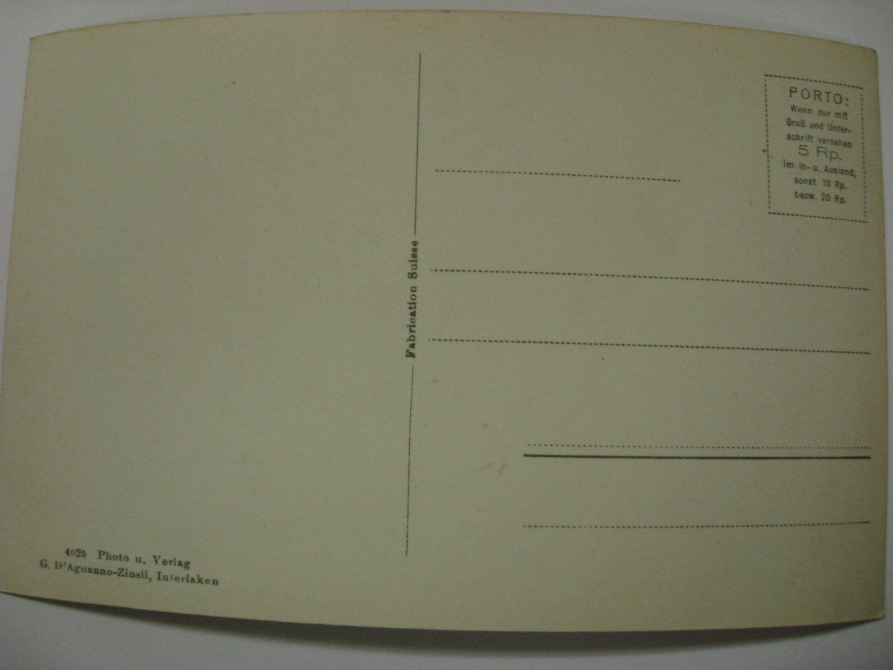 Cartoline postali: AK  Schynige Platte – Usato da Gundetswil venduto da Egro01 1