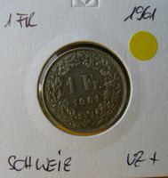 Schweiz / 1 Franken 1961 ( gelbe Markierung ), vz+