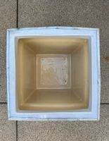 Blumentopf eckig 23x23cm blau-grau und silber